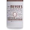imageMRS MEYERS CLEAN DAY Dryer Sheets Fabric Softener Reduces Static Infused with Essential Oils Basil 80 Count80 Count Pack of 1