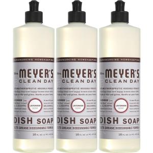 imageMRS MEYERS CLEAN DAY Liquid Dish Soap Biodegradable Formula Lemon Verbena 16 fl oz  Pack of 3Lavender