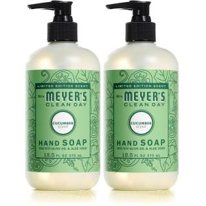 imageMRS MEYERS CLEAN DAY Liquid Hand Soap Cruelty Free and Biodegradable Hand Wash Formula Made with Essential Oils Cucumber Scent 125 Ounce Bottle Pack of 2125 Ounce Pack of 2