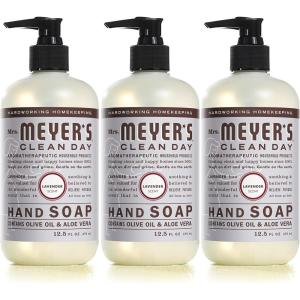imageMRS MEYERS CLEAN DAY Liquid Hand Soap CrueltyFree and Biodegradable Hand Wash Made with Essential Oils Lemon Verbena Scent 125 Oz Pack of 3Lavender