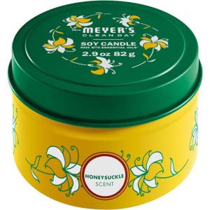 imageMRS MEYERS CLEAN DAY Soy Tin Candle 12 Hour Burn Time Made with Soy Wax and Essential Oils Lavender 29 OzHoneysuckle