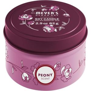 imageMRS MEYERS CLEAN DAY Soy Tin Candle 12 Hour Burn Time Made with Soy Wax and Essential Oils Lavender 29 OzPeony