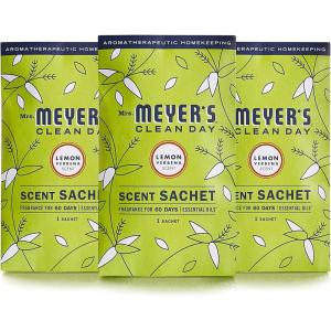 imageMRS MEYERS CLEAN DAY Air Freshener Sachets Fragrance for your Locker Car Closet and Gym Bag Lemon Verbena Pack of 3Lemon Verbena