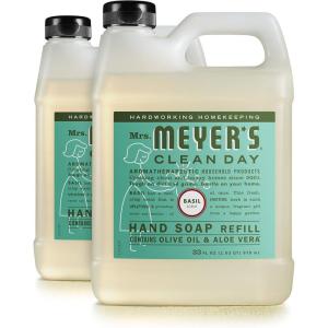 imageMRS MEYERS CLEAN DAY Hand Soap Refill Made with Essential Oils Biodegradable Formula Basil 33 Fl Oz  Pack Of 2Basil