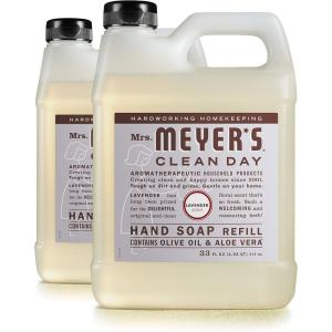 imageMRS MEYERS CLEAN DAY Hand Soap Refill Made with Essential Oils Biodegradable Formula Basil 33 Fl Oz  Pack Of 2Lavender