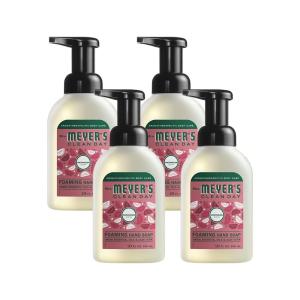 imageMrs MEYERS CLEAN DAY Foaming Hand Soap Dispenser ampamp Concentrate Starter Kit1 Glass Dispenser 10 Fl Oz ampamp 2 Concentrated Refills 2 FlOz eachRain Water Makes 20 Fl Oz of Foaming Soap Total10 Fl Oz Pack of 4