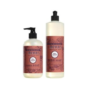 imageMrs MEYERS CLEAN DAY Variety 1 Liquid Hand Soap Snow Drop 125 OZ 1 Liquid Dish Soap Snow Drop 16 OZ 1 CTFall Leaves