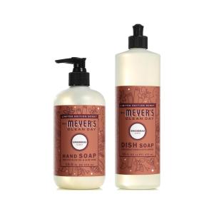 imageMrs MEYERS CLEAN DAY Variety 1 Liquid Hand Soap Snow Drop 125 OZ 1 Liquid Dish Soap Snow Drop 16 OZ 1 CTGingerbread