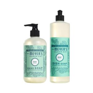 imageMrs MEYERS CLEAN DAY Variety 1 Liquid Hand Soap Snow Drop 125 OZ 1 Liquid Dish Soap Snow Drop 16 OZ 1 CTMint